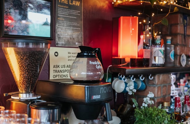 A coffee pot.