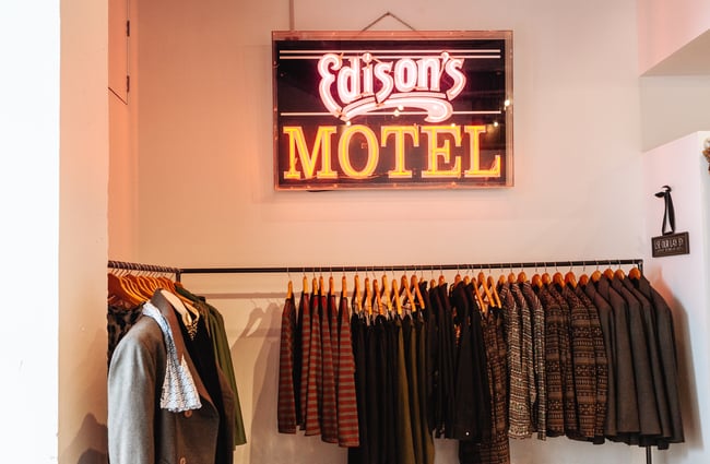 Clothes on display.