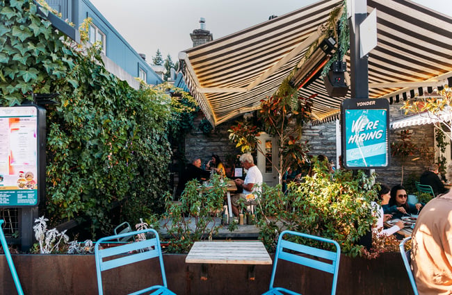 Customers dining outside at Yonder Queenstown.