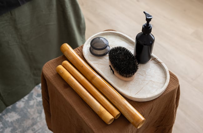 Massage tools sitting next to the table at yourSPAce.