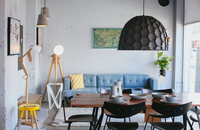 Furniture inside the store.