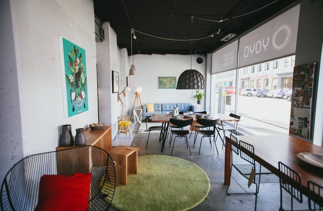 Inside the shop.