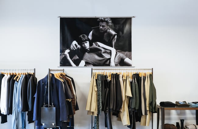 Clothes on display.
