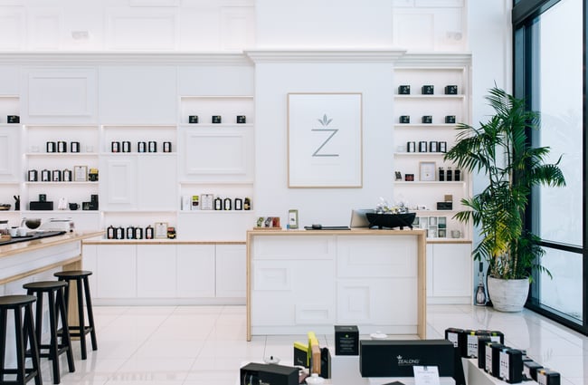 The tea tasting reception area at Zealong Tea Estate, Hamilton.