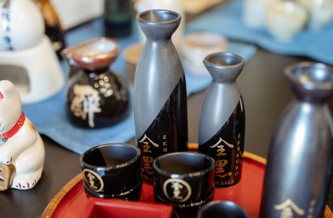 Sake ceramic set at Zenkuro in Queenstown