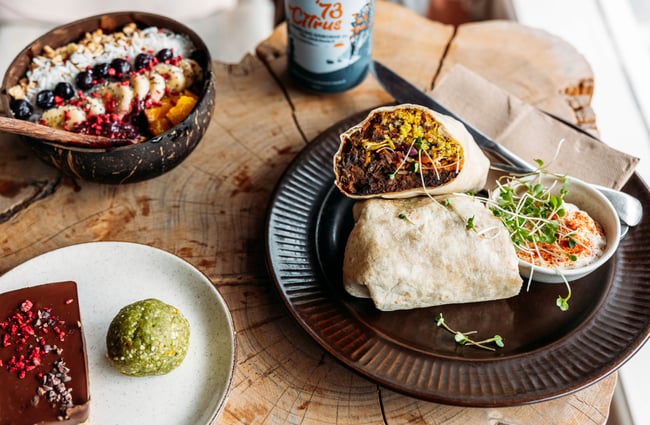 A bean burrito on a plate.