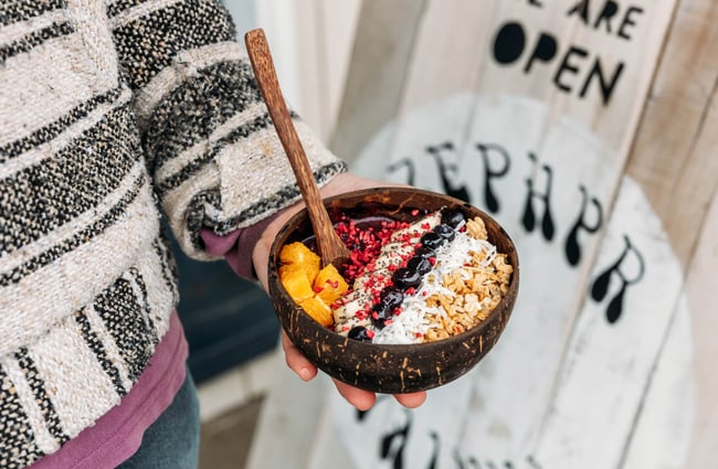 A close up of a sweet wellness bowl.