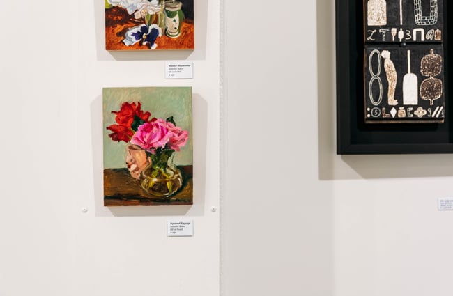 Smaller artwork on the walls at Zimmerman Art Gallery.