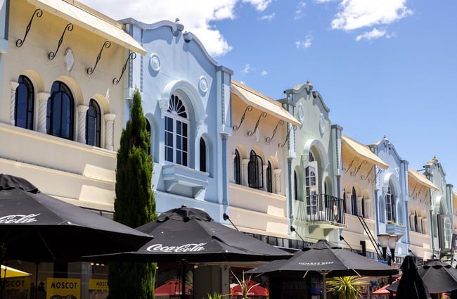Colourful buildings of New Regent Street where Zoyi is located.