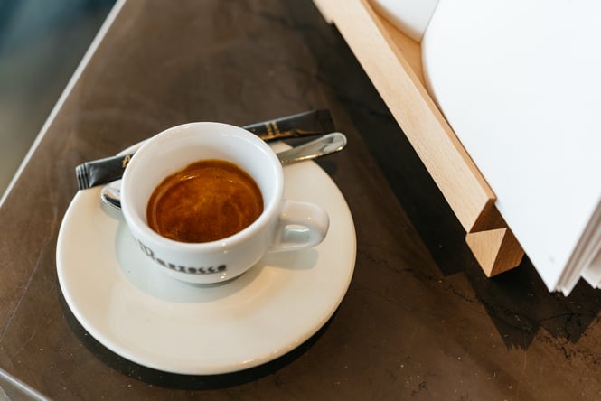 Coffee in a cup.