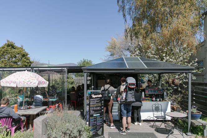 People waiting in line at Bomba Lyttelton.