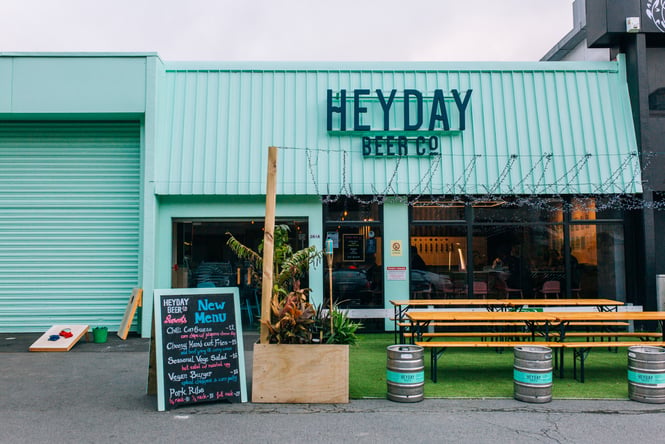 Outdoor courtyard at Heyday, Wellington.