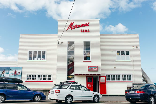The front entrance to Maranui cafe Wellington.