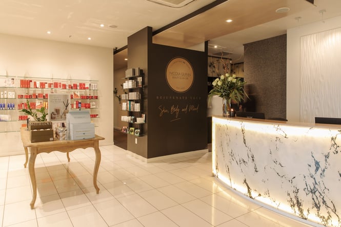 The inside of Nicola Quinn beauty spa Christchurch.
