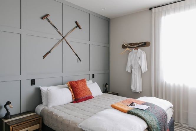 View of bedroom at Poshtel accommodation in Ōamaru.