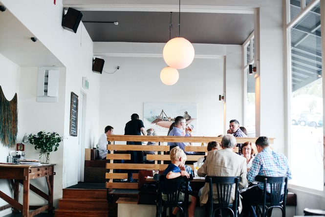 Inside the restaurant.