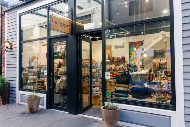 Exterior of retail shop Shopology.
