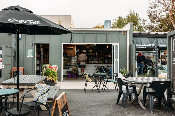 The outdoor seating are at the Lock Up in Kapiti.