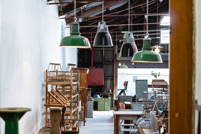 Inside the shop.