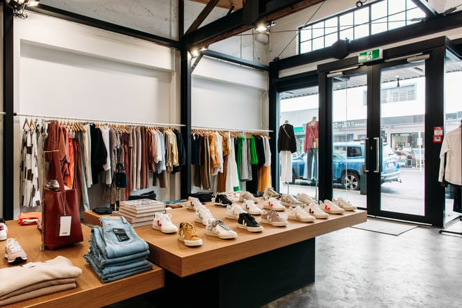 The interior of True clothing store in Hamilton.