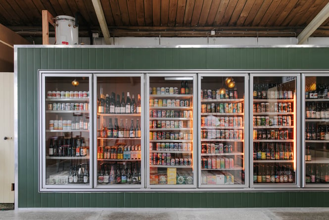 A massive fridge full of craft beer from across New Zealand.