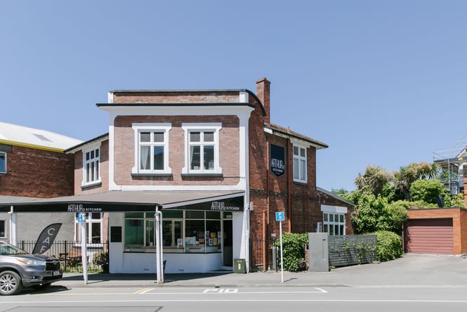 Brick exterior of Arthur St Kitchen in Timaru