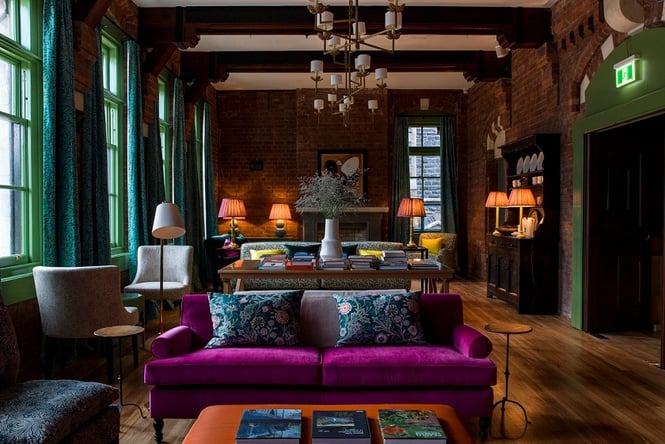 The colourful and luxurious interior of The Observatory Hotel in Christchurch.