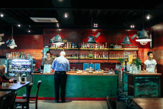 Interior view of Dose Diner in Christchurch.