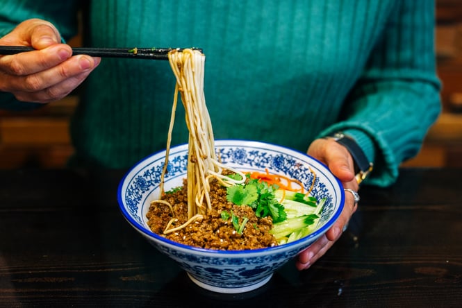 Hand pulled noodles in Wellington.