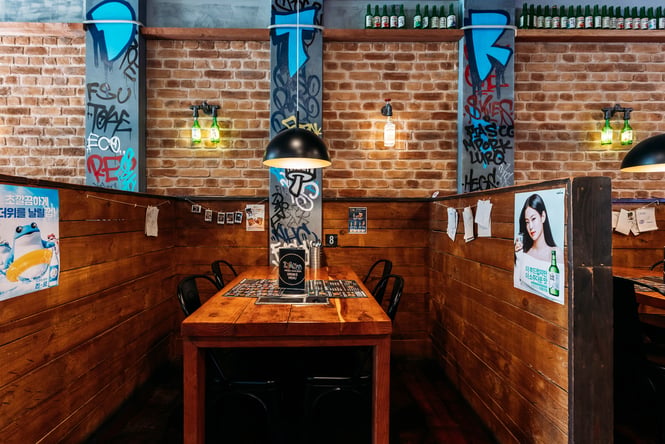 The warm interior of Zzan Wellington.