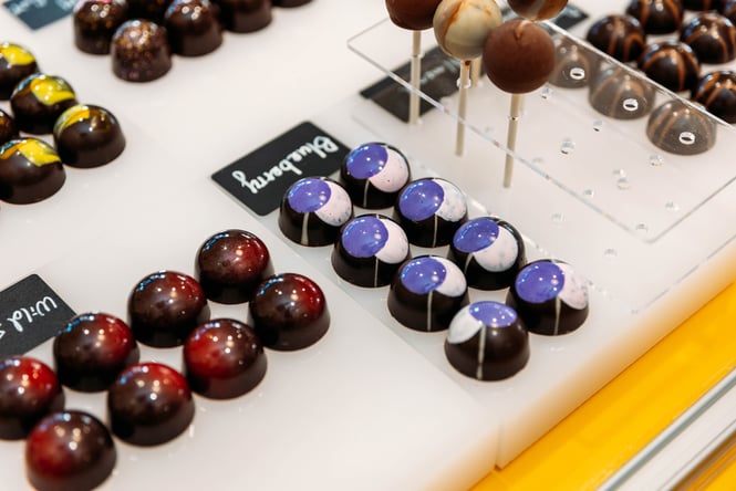 Colourful chocolates at Bamboo Sweets.
