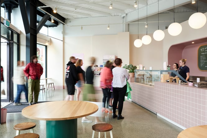 People lining up inside Duck Island Ice Cream's High Street shop in Christchurch