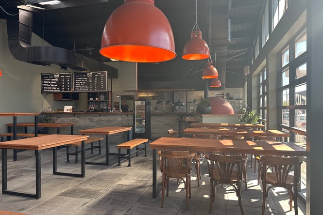 Interior of dining room at BASE Montreal in Christchurch