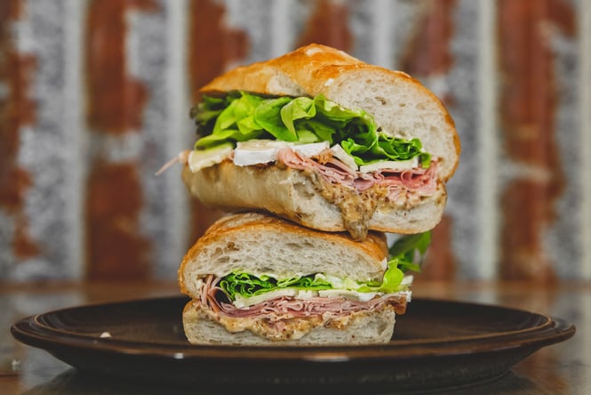 Close up of "The French" sandwich from Hokitika Sandwich Company
