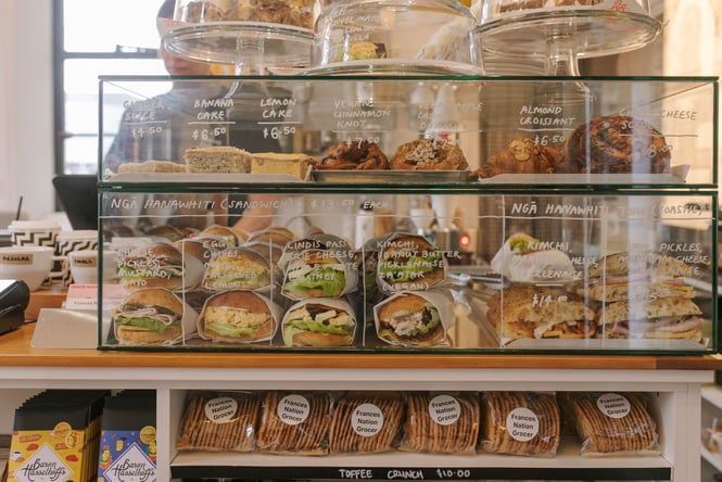 Sandwich cabinet at Frances Nation Cafe.