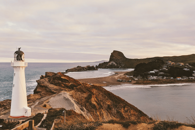 Castlepoint Lighthouse just before dusk.