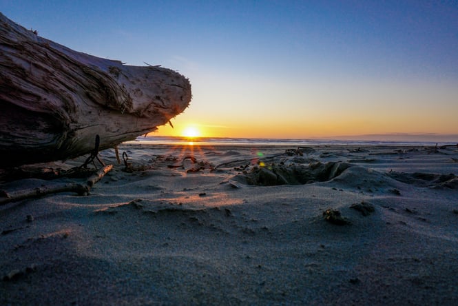 Sunset at Oreti Beach.