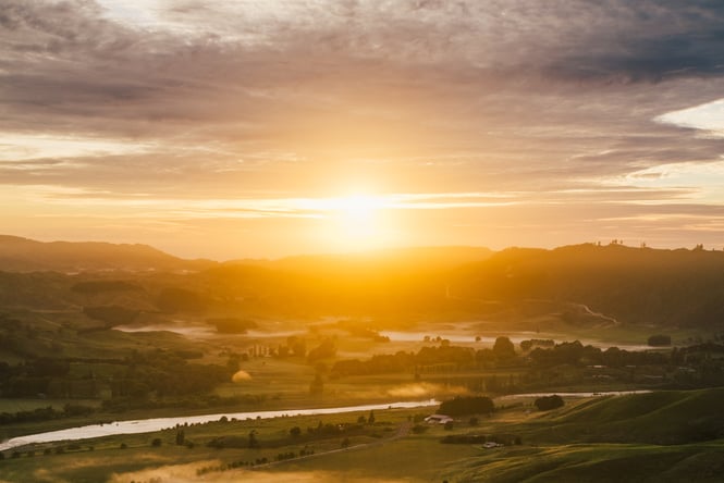 Te Mata Peak at sunset.