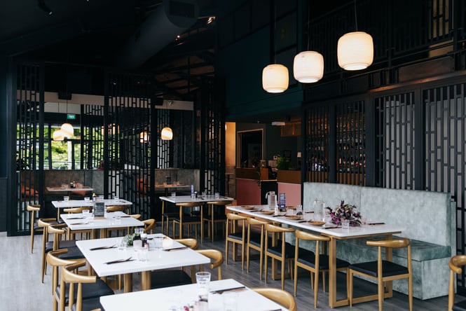 Contemporary interior of a restaurant and bar