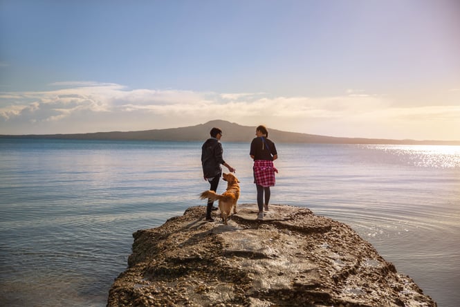 Two women on the beach.