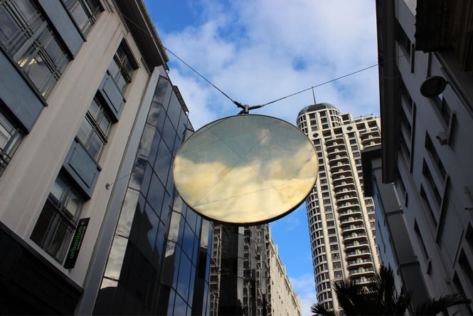 A sculpture floating.
