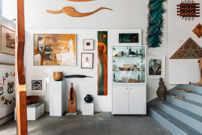 The inside of a gallery in Wellington.