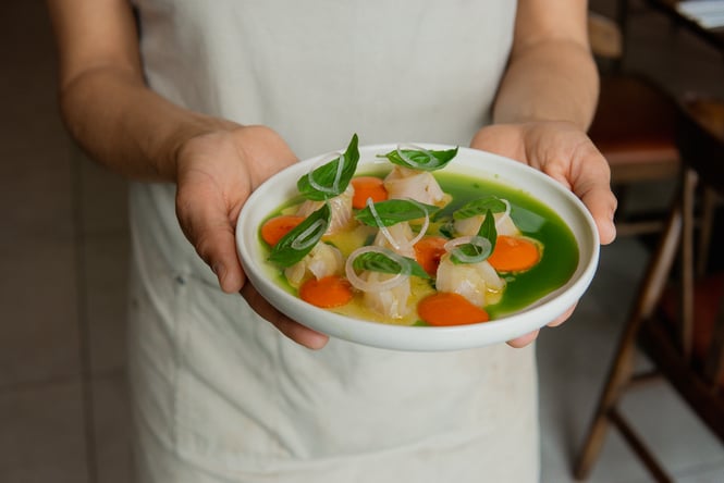 Plate of food being served at Hiku.