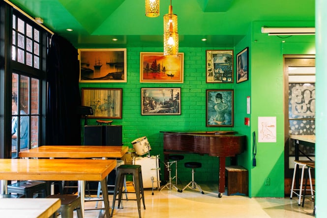 The live music corner at Meow.
