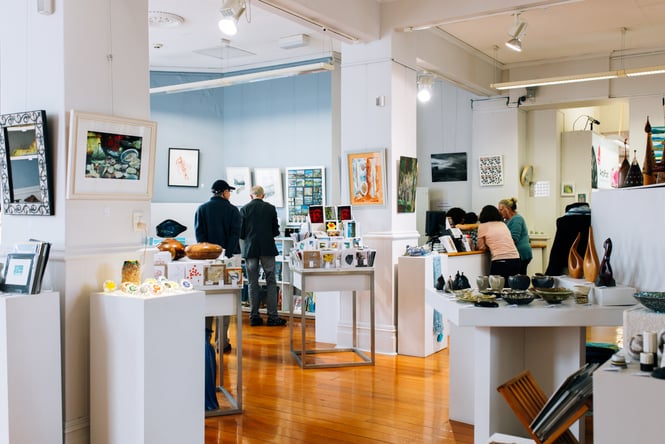 Inside the gallery, ArtsPost in Hamilton.