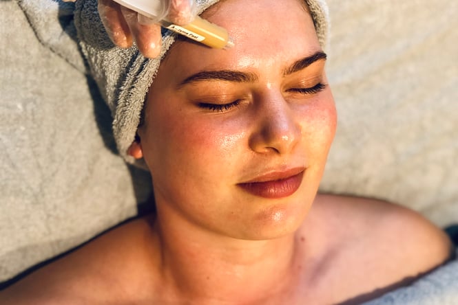 A woman receiving a facial at Total Body Concept in Christchurch.