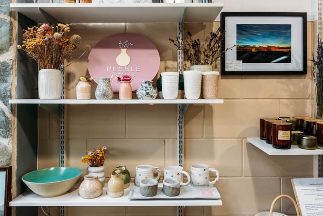 Pebble Pottery range on store shelf