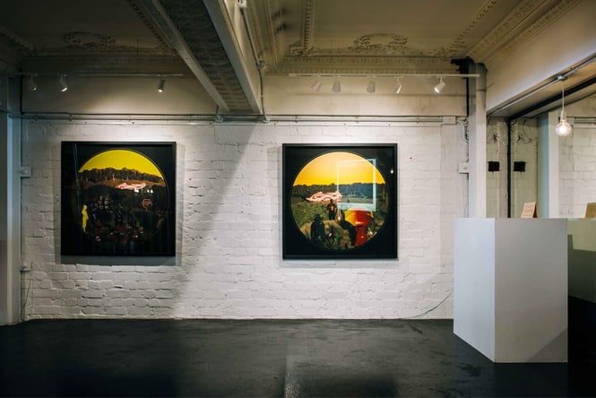 The inside of the art gallery at Hunters and Collectors.