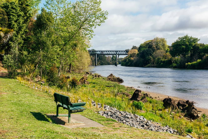 A pathway next to Hamilton River.