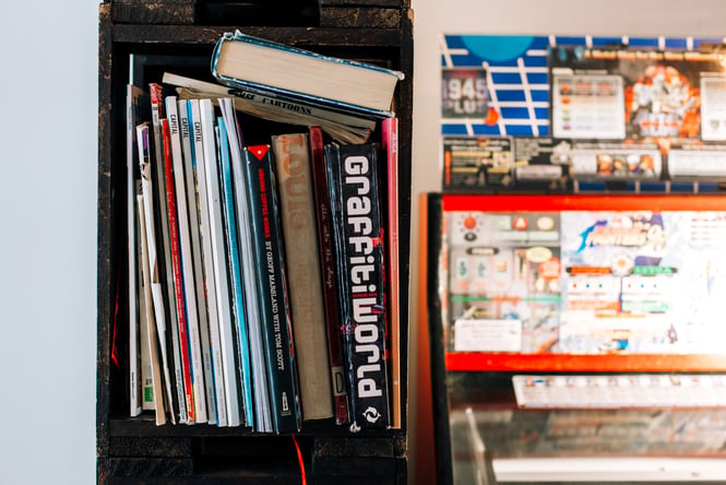 Records on display at Black Coffee.